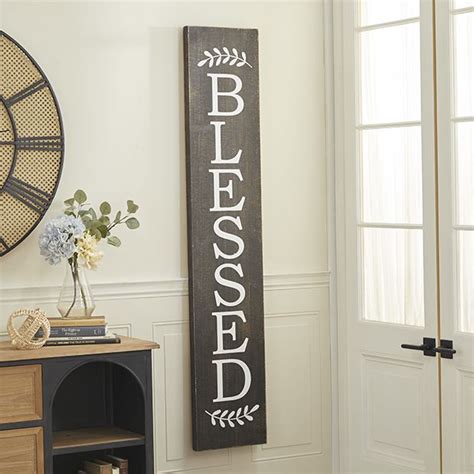 Blessed Vertical Wall Sign Antique Farmhouse