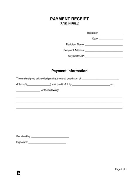 Explore Our Free Paid In Full Receipt Template Receipt Template