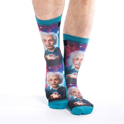 Mens Albert Einstein Socks Good Luck Sock