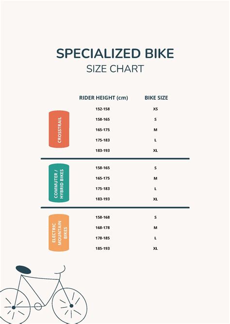 Free Mens Bike Size Chart Pdf Template Net