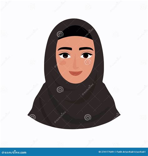 Arab Woman Face Covered With Hijab Muslim Woman Muslim Girl Avatar