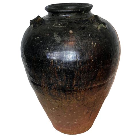 Large Clay Pot Or Vase In A Dark Glaze For Sale At 1stdibs