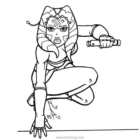 Ahsoka Tano Coloring Pages From Star Wars The Clone Wars