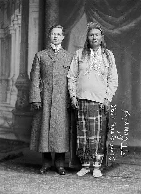 Chief Joseph And Unidentified Man Non Native One In Partial Native