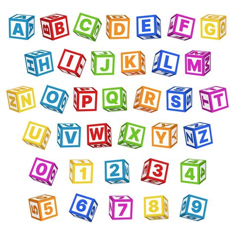Letter Blocks 3d Children Toys English Alphabet Baby Cubes Diff By