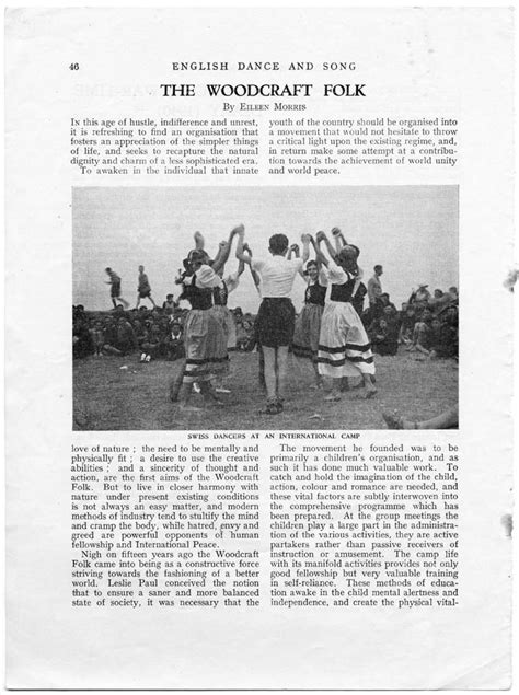 ‘the Woodcraft Folk In English Dance And Song Undated Woodcraft