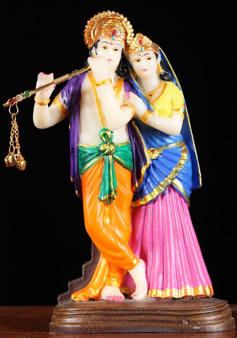 Fiber Gopal Krishna Standing With Radha Statue 8 1f33z Hindu Gods