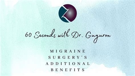 Migraine Surgerys Additional Benefits Bahman Guyuron Md Zeeba