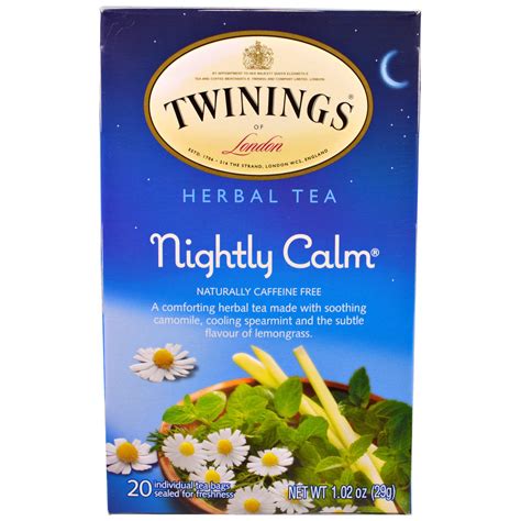 Twinings Herbal Tea Nightly Calm Naturally Caffeine Free 20 Tea