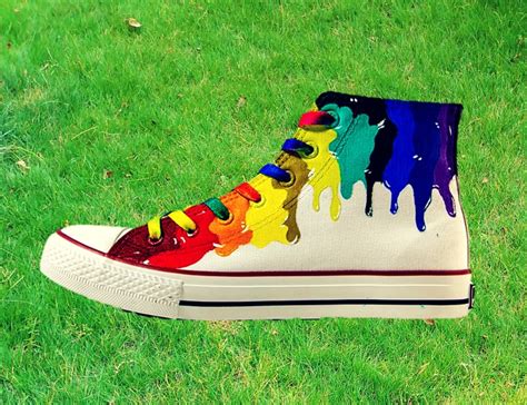Custom Converse Shoes Painted Neon Sneakers T For Her Etsy