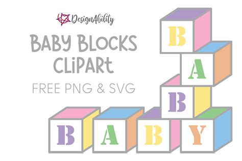 Baby Blocks Clipart Set Free Graphic By Designability · Creative Fabrica