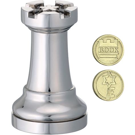 Set all the figures of the chess *. Cast Chess Rook Silver - Hanayama Metal Puzzle
