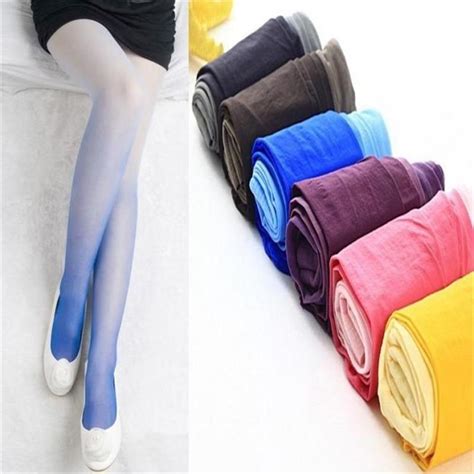 Buy Tqu Women S 80d Velvet Tights Candy Color Gradient Seamless Stockings Tights Pantyhose At