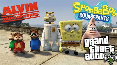 Gta 5 Mods Alvin And The Chipmunks Vs Spongebob Mod Gta 5 Mods
