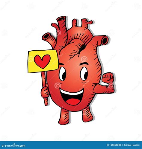 A Cartoon Human Heart Character Stock Illustration Illustration Of