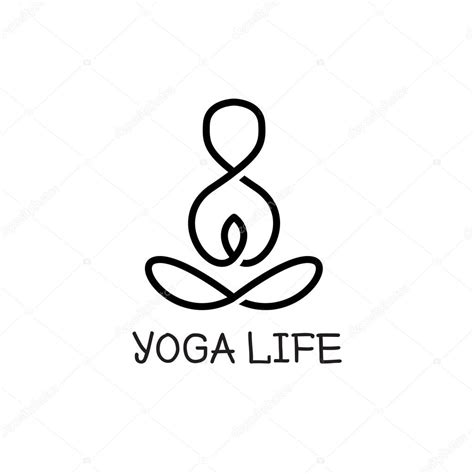 Vector Minimalistic Yoga Logotype Health Logo — Stock Vector © Stacyt