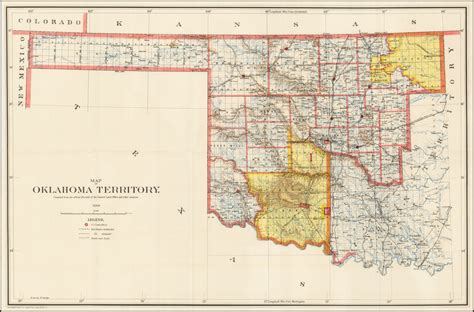 Map Of The Oklahoma Territory Compiled From Official Records Of The
