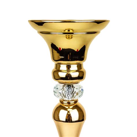With each cut in crystal, they reflect light to make a dramatic impact and sparkle in candlelight or sun. Gold Crystal Candle Holder - Stunnig and ornate table ...
