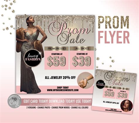 Prom Flyer Prom Hair Flyer Diy Flyer Instagram Flyer Etsy