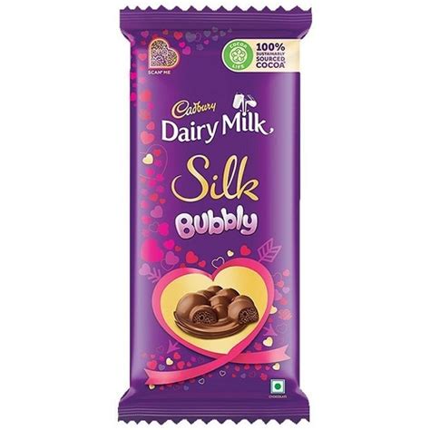 Cadbury Dairy Milk Silk Bubbly Valentine Chocolate Bar 120 G Pack Size