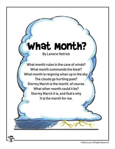 What Month Spring Kids Printable Poem Woo Jr Kids Activities