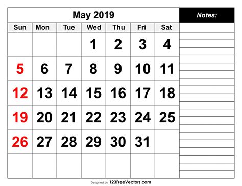 May 2019 Calendar Printable Editable Template In Pdf Word Excel