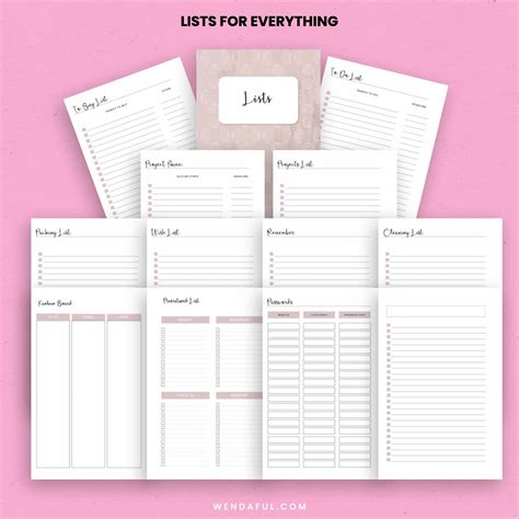 Blush Nude Rose Printable Planner Multiple Planner Sizes Etsy