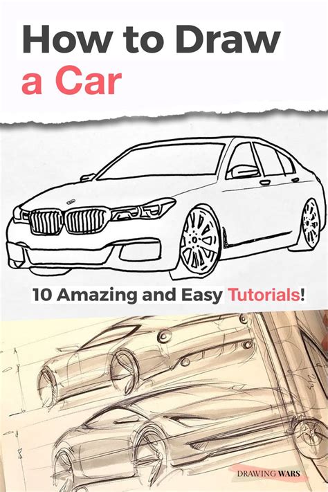 10 Amazing And Easy Step By Step Tutorials And Ideas On How To Draw A Car