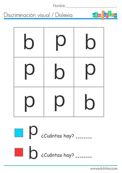 Fichas Para Dislexia Aprender A Distinguir Letras P B D Q Fichas