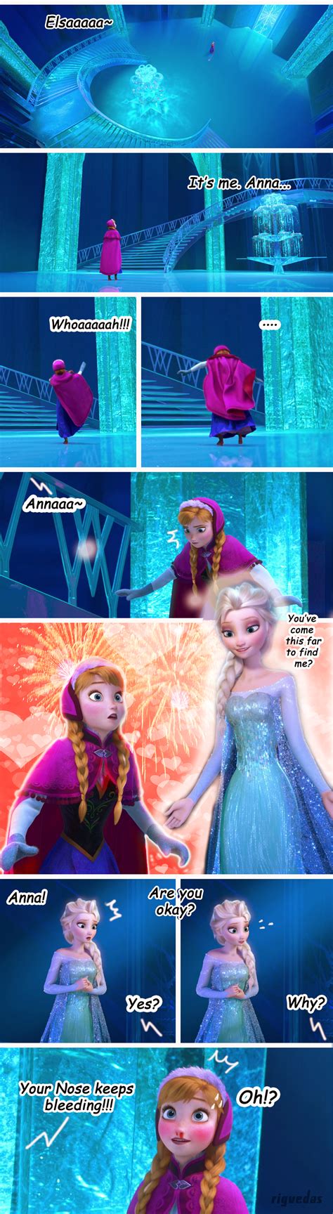 Annas Reaction To Elsa In Her Ice Dress Comic From Relsanna Explanation In Comments