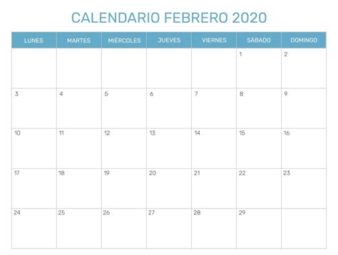 Bueno Calendario Febrero 2020 Para Imprimir Zudocalendrio