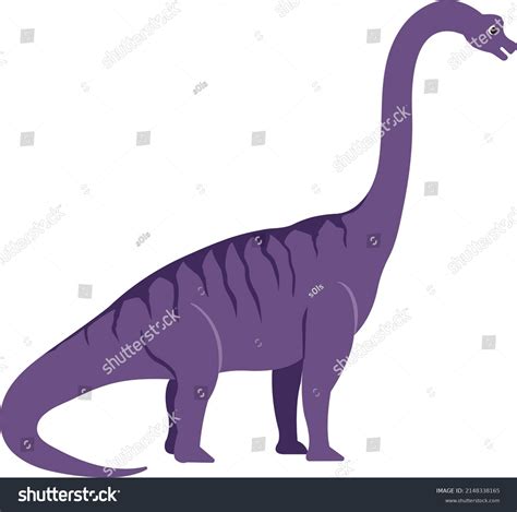 Purple Brachiosaurus Long Neck Sauropod Jurassic เวกเตอร์สต็อก ปลอด