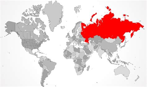 Russia Map On World Map Map Of World