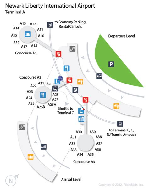 Ewr Terminal A Map