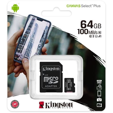 Cartão De Memória Kingston Canvas Select Plus Micro Sd 64gb Com