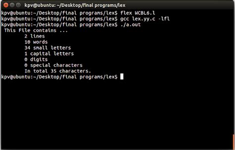 Cskecode Lex Program To Count The Number Of Words Characters Blank Spaces And Lines In A File