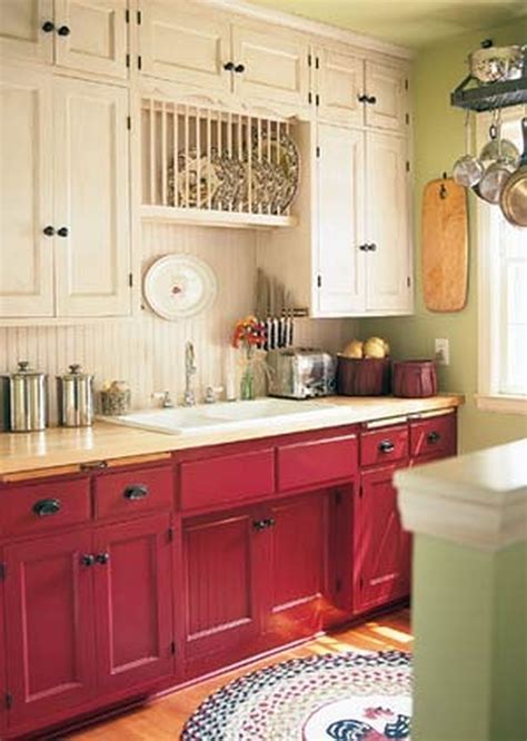 Cool French Country Kitchen Ideas On A Budget 22 Red Kitchen Cabinets