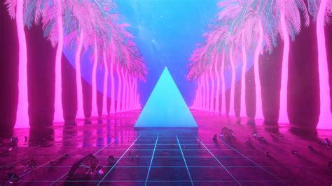 Miami Trees Triangle Neon Artwork 4k Hd Artist 4k Wallpapers Images