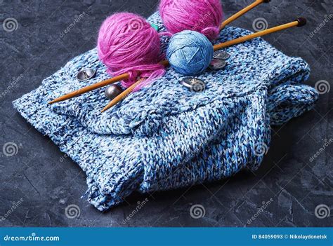 Banner With Tool Knitting Stock Image Image Of Handwork 84059093