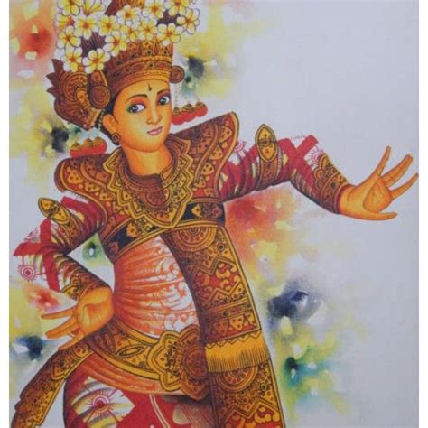 Lukisan Tradisional Motif Penari Bali Dimensi 60x80 Cm Cocok