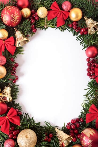 Vertical Christmas Wreath Border Photo Free Download