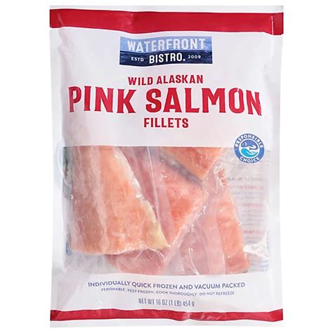 Waterfront Bistro Salmon Fillets Wild Alaskan Pink Boneless And Skin On