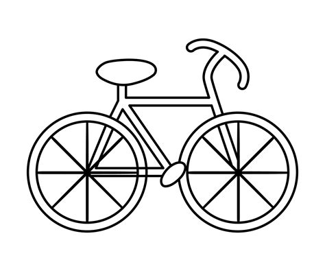 Vector Black And White Bicycle Icon Outline Bike Illustration Isolated