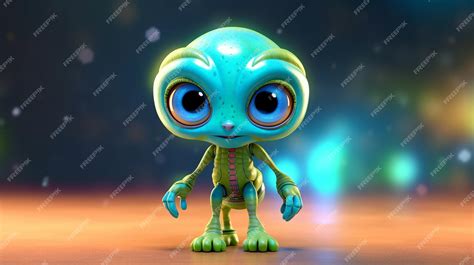 premium ai image 3d cute cartoon alien character created with generative ai illustration