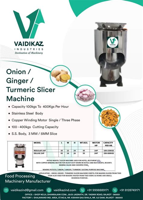 Semi Automatic Vaidikaz Turmeric Slicer Machine At Rs In Rajkot