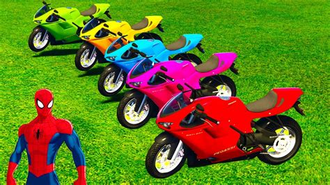 See more ideas about motorcycle art, anime motorcycle, cartoon. COLORS MOTORBIKE in Cars Cartoon for Kids and Color for ...