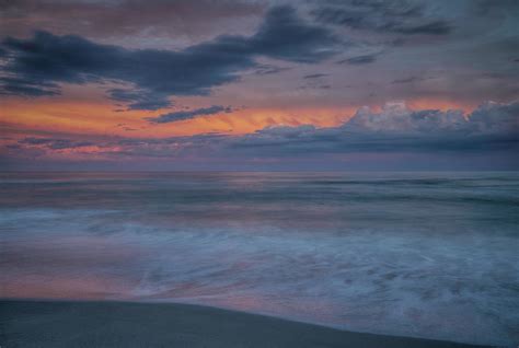 Atlantic Ocean During Sunset Rockaway Beach New York Photograph By