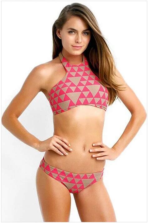 Free Shipping New Sexy Elegant Nude Geometric Pattern Triangle