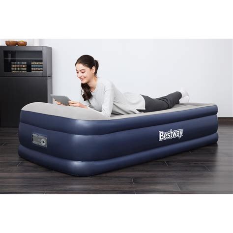 Bestway Single Inflatable Bed 191x97x46 Cm Integrated Inflator Gray
