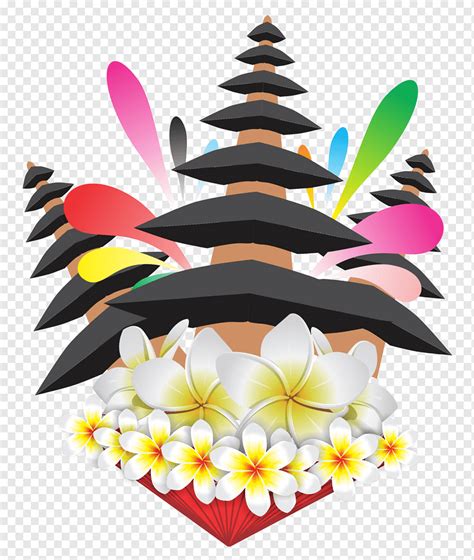 Ilustrasi Bunga Putih Dan Kuning Kabupaten Kuta Buleleng Pura Bali